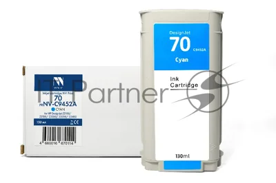 Картридж струйный NVPrint 70 (NV-C9452A) Cyan для HP DesignJet Z2100/Z3100/Z3200/Z5200/Z5400 (130 мл) совместимый