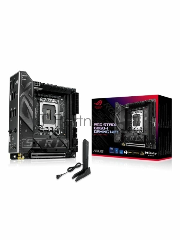 Материнская плата ASUS ROG STRIX B860-I GAMING WIFI, LGA1851, Intel B860, 2xDDR5, 4xSATA, 2xM.2, 1xPCIe 5.0 x16, DisplayPort, HDMI, USB Type-C, 1x2.5Gb LAN, Thunderbolt, 2x3.5 мм, 7.1, mini-ITX