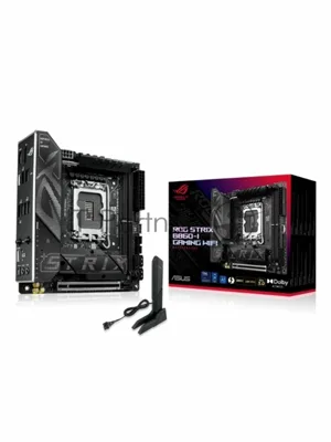 Материнская плата ASUS ROG STRIX B860-I GAMING WIFI, LGA1851, Intel B860, 2xDDR5, 4xSATA, 2xM.2, 1xPCIe 5.0 x16, DisplayPort, HDMI, USB Type-C, 1x2.5Gb LAN, Thunderbolt, 2x3.5 мм, 7.1, mini-ITX
