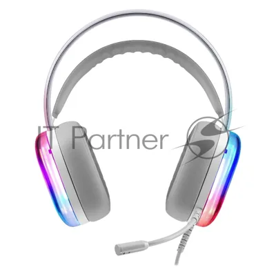 Гарнитура Defender Cyborg белый, проводная, USB, подсветка