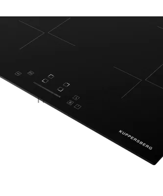 Индукционная варочная панель Kuppersberg ICI 604 60 см, индукция, High-Tech, inverter, прямой край, 9 уровней мощности, бустер, Stop and Go, автоматическое отключение, таймер, индикатор остаточного тепла, сенсорное/слайдерное управление, черный