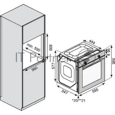 Встраиваемый духовой шкаф Kuppersberg HF 609 B, High-Tech, объем 80 л, 10 режимов работы, телескопические направляющие, цифровой таймер, 2 стекла в дверце, утапливаемые переключатели, энергоэффективность А, черный