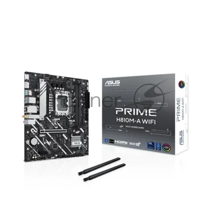 Материнская плата ASUS PRIME H810M-A WIFI, LGA 1851, Intel H810, 2xDDR5, 4xSATA, 2xM.2, 1xPCIe 4.0 x16, DisplayPort, HDMI, 1x1Gb LAN, Wi-Fi 6, Bluetooth, 3x3.5 мм, 7.1, microATX