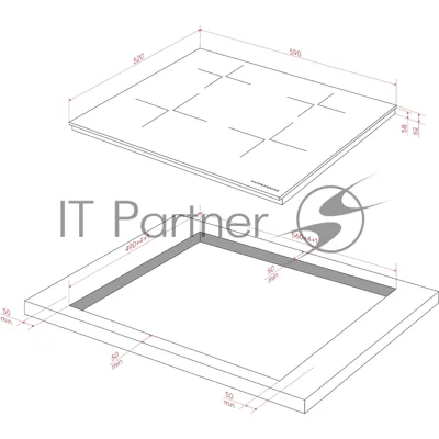 Индукционная варочная панель Kuppersberg ICI 615, индукция, High-Tech, 59 см, 9 уровней мощности, блокировка управления, автоматическое отключение, Inverter, таймер, Booster, Flexi-zone, слайдерное управление, черный