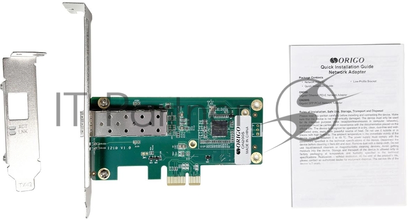 Сетевой адаптер Сетевой адаптер PCI-E, Intel I210, 1x1000Base-X SFP