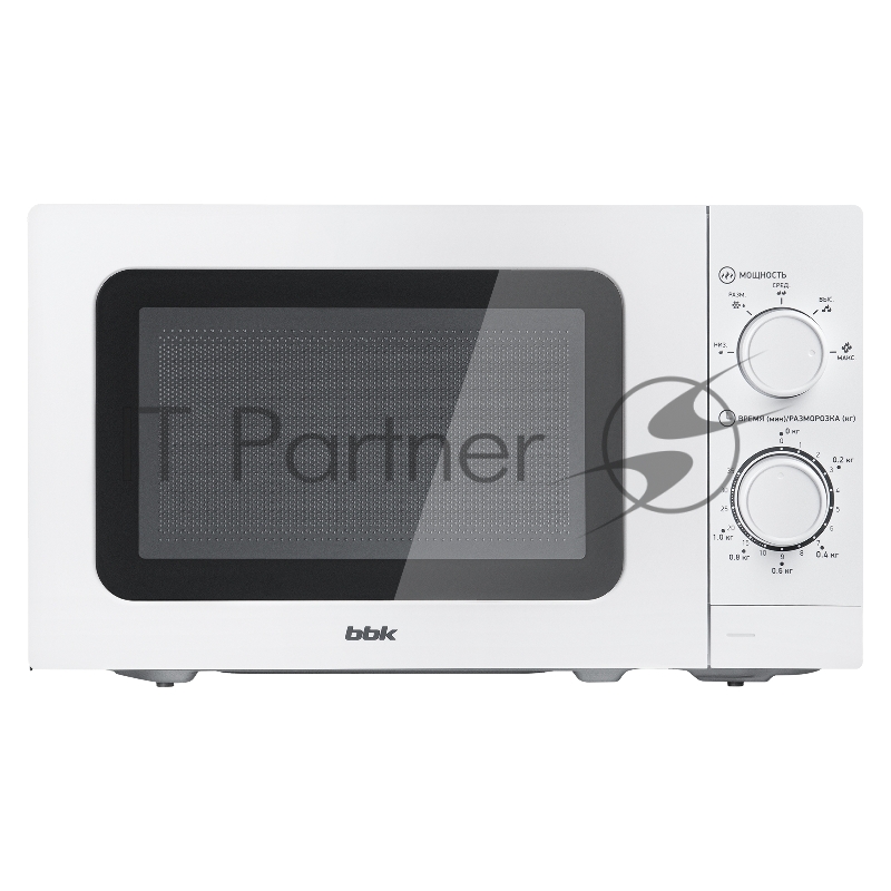 Микроволновая печь BBK 20MWS-786M/W белый, 20 л, 700 Вт, переключатели - поворотный механизм