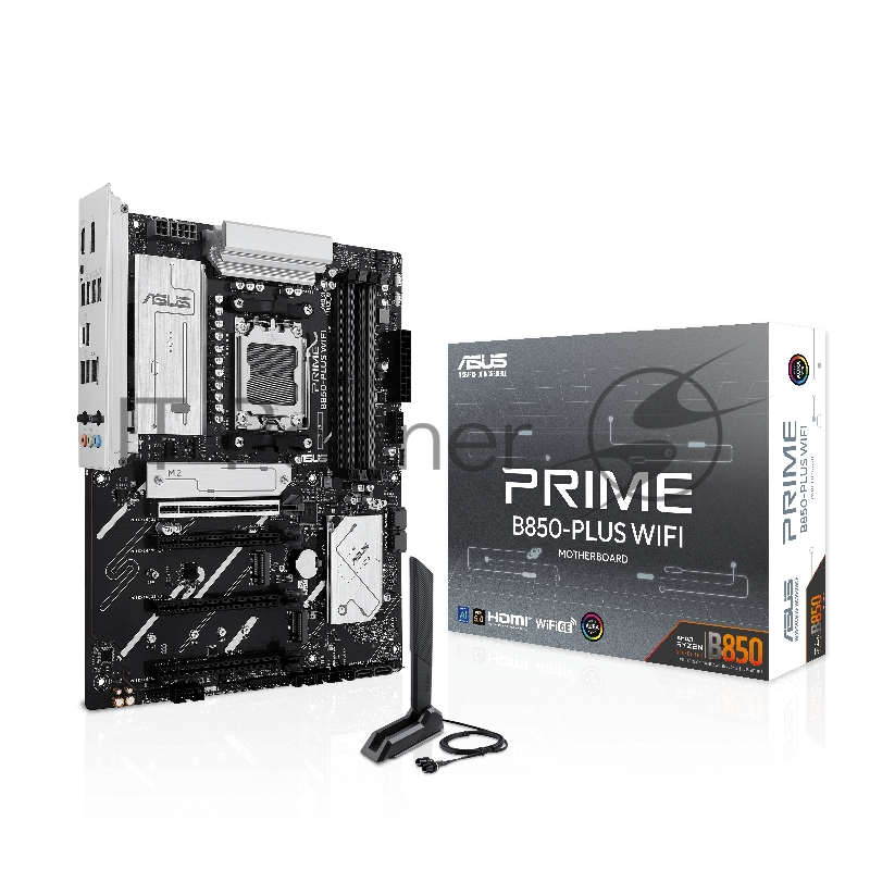Материнская плата ASUS PRIME B850-PLUS WIFI, AM5, AMD B850, 4xDDR5, 4xSATA, 3xM.2, 1xPCIe 5.0 x16, 1xPCIe 4.0 x16, 2xPCIe 3.0 x1, DisplayPort, HDMI, 1x2.5Gb LAN, USB Type-C, 3x3.5 мм, 7.1, ATX