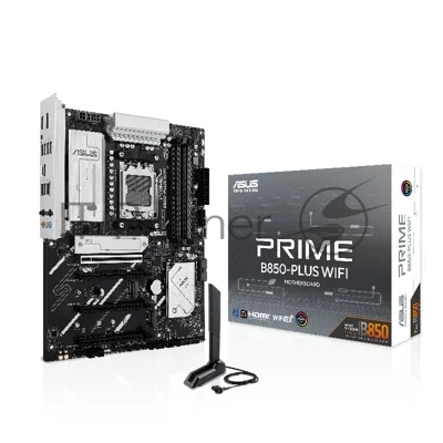 Материнская плата ASUS PRIME B850-PLUS WIFI, AM5, AMD B850, 4xDDR5, 4xSATA, 3xM.2, 1xPCIe 5.0 x16, 1xPCIe 4.0 x16, 2xPCIe 3.0 x1, DisplayPort, HDMI, 1x2.5Gb LAN, USB Type-C, 3x3.5 мм, 7.1, ATX