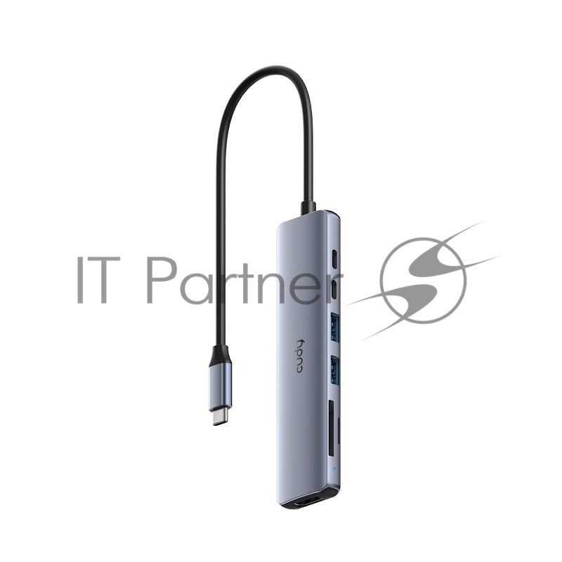 USB-концентратор CUDY UH407, USB Type-C, HDMI, microSD/SD, адаптер/USB Type-C