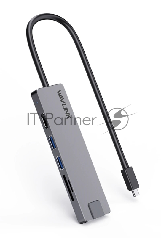 USB-концентратор WAVLINK USB Type-C, USB Type-C/USB 3.0/USB 2.0/HDMI/Gigabit LAN/SD/Micro SD, USB