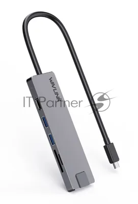 USB-концентратор WAVLINK USB Type-C, USB Type-C/USB 3.0/USB 2.0/HDMI/Gigabit LAN/SD/Micro SD, USB