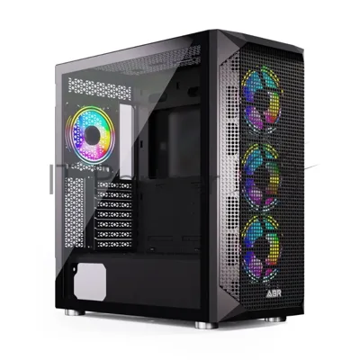 Компьютерный корпус ABR Quantum черный (1хUSB Type-C, 2хUSB 2.0, HD Audio, 4xRGb Fan, ATX, E-ATX)