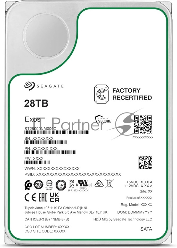 Жесткий диск HDD Seagate Exos X28 28Tb 7200rpm SATA 512Mb 3.5"