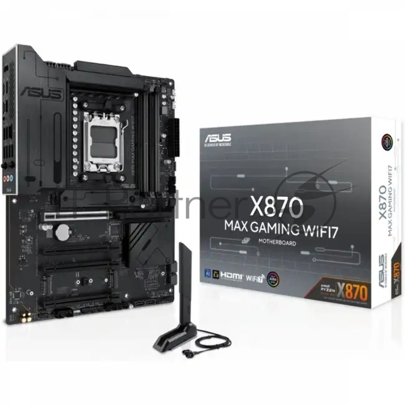 Материнская плата ASUS X870 MAX GAMING WIFI7, AM5, AMD X870, 4xDDR5, 4xSATA, 3xM.2, 1xPCIe 5.0 x16, 2xPCIe 4.0 x16, 1xPCIe x1, HDMI, 1x2.5Gb LAN, USB Type-C, 3x3.5 мм, 7.1, ATX