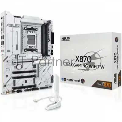Материнская плата ASUS X870 MAX GAMING WIFI7 W, AM5, AMD X870, 4xDDR5, 4xSATA, 3xM.2, 1xPCIe 5.0 x16, 2xPCIe 4.0 x16, 1xPCIe 3.0 x16, HDMI, 1x2.5Gb LAN, USB Type-C, 3x3.5 мм, 7.1, ATX