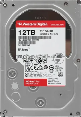 Жесткий диск WD SATA-III 12Tb WD122KFBX NAS Red Pro (7200rpm) 512Mb 3.5"