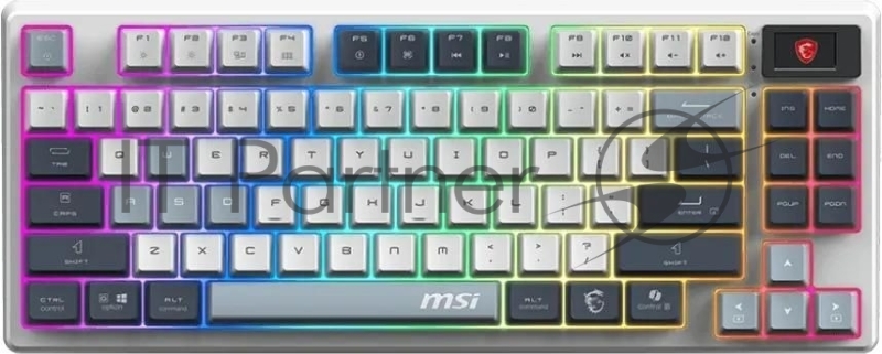 Клавиатура MSI Forge GK600 гибридная, Bluetooth, радиоканал, белый