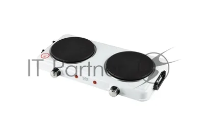 Плита настольная электрическая Homestar HS-1110 белый, 2 кВт, ТЭН, конфорки - 2, эмаль, поворотные переключатели
