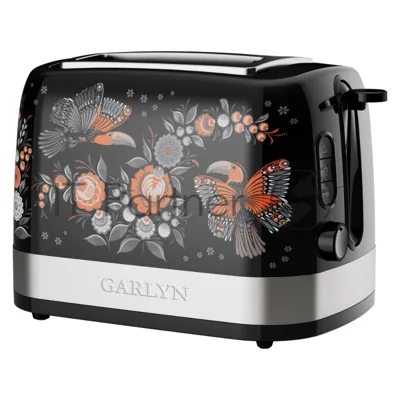 Тостер GARLYN Flower Grace TR-500 чёрный, 1050 Вт, 2 слота