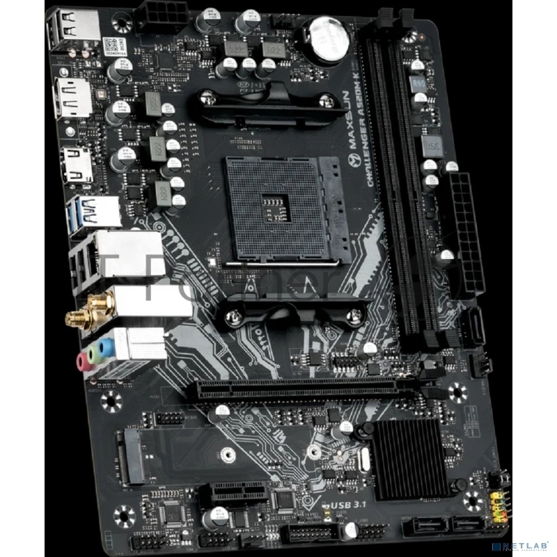 Материнская плата MAXSUN Challenger A520M-K WIFI, AM4, AMD A520, 2xDDR4, 3xSATA, 1xM.2, 1xPCIe 3.0 x16, DisplayPort, HDMI, 1x1Gb LAN, 3x3.5 мм, 5.1, microATX