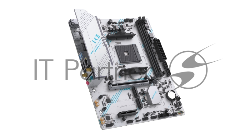 Материнская плата MAXSUN MS-B550M GAMING WIFI ICE, AM4, AMD B550, 2xDDR4, 2xSATA, 2xM.2, 1xPCIe 4.0 x16, 1xPCIe 3.0 x4, 1xHDMI, 1xDP, 1x1Gb LAN, Wi-Fi 5, Bluetooth 4.2, 2xUSB-A 5Gbps, 4xUSB-A 2.0, 3x3.5 мм, 5.1, mATX