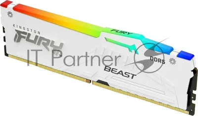Оперативная память Kingston Fury Beast, DDR5, 16Gb (1x16 GB), 6000 MHz, CL30, радиатор, RGB, белый