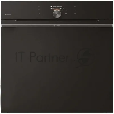 Встраиваемая электрическая духовка Gorenje BP6138B, объем 77 л, макс. температура 320 градусов, сенсорное/поворотное управление, Wi-Fi, пиролитическая очистка, телескопические направляющие на одном уровне, термощуп, AirFry, автоматические программы, динамическая система охлаждения, многоуровневое приготовление, PerfectGrill, энергоэффективность А+, черный