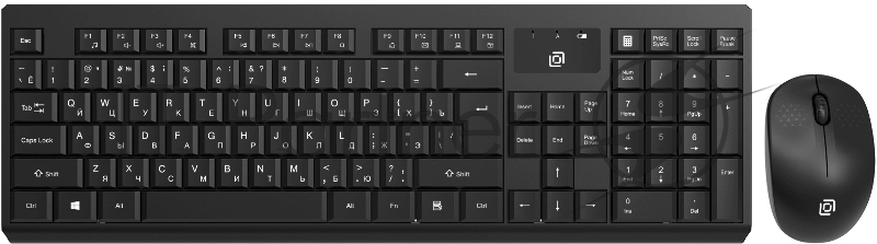 Комплект клавиатура+мышь Oklick S269W беспроводной, USB, 1600 DPI, чёрный