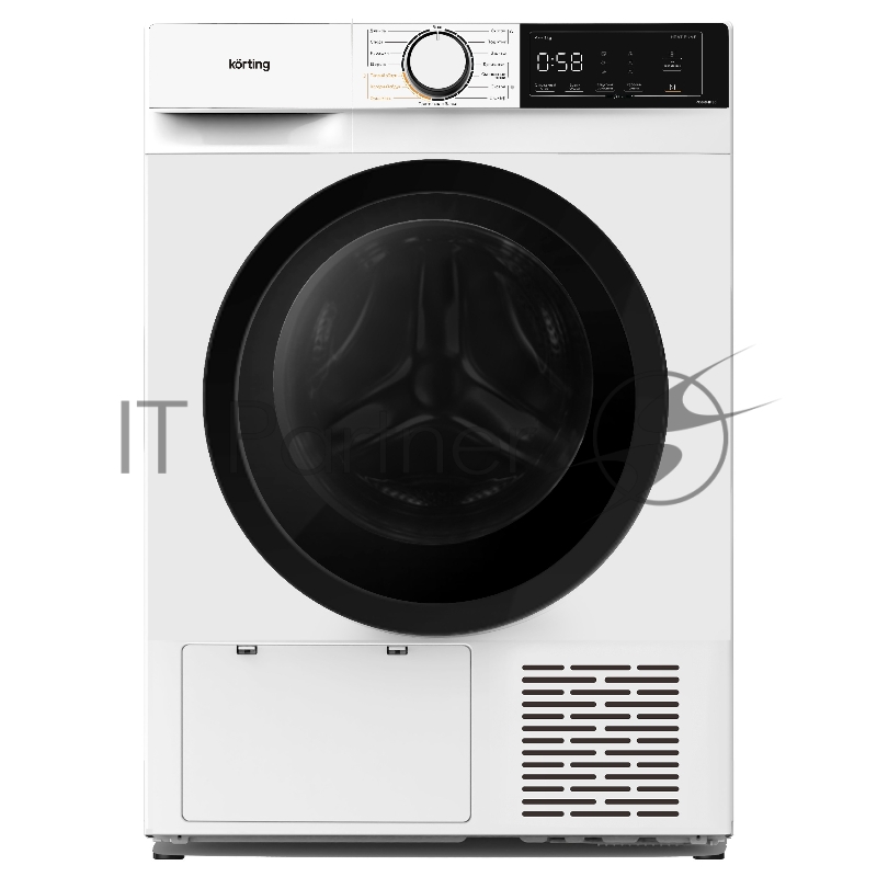 Сушильная машина Korting KD 60HP83 белый, 8 кг, сушка - тепловой насос, программ - 15, 59.5 x 84.5 x 60 см