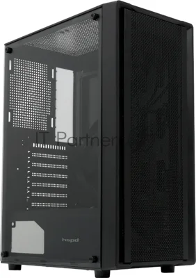 Компьютерный корпус без блока питания HSPD M530, Mesh Mid Tower, Black, TG, 0.4 SPCC, no fans ATX, mATX, mITX 155/290/200mm 2x2.5", 2x3.5", 7xPCI 1xUSB-A 3.0, 2xUSB-A 1.0 335x193x445mm