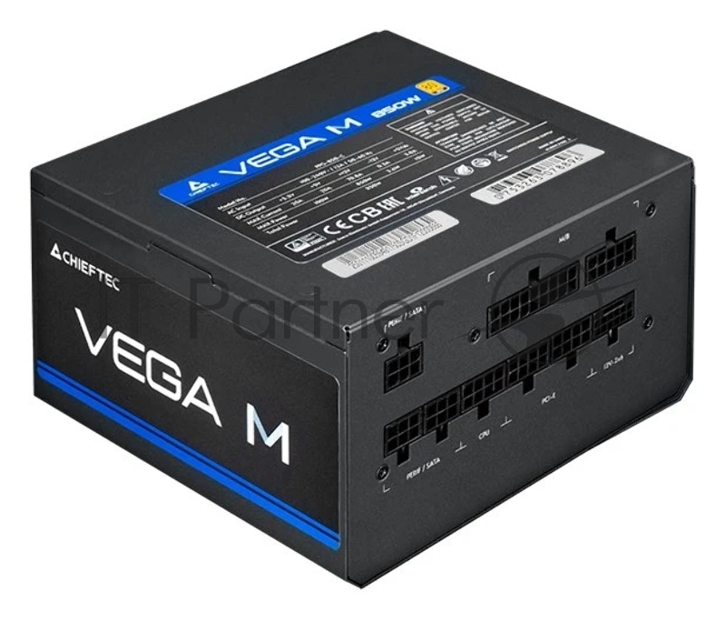 Блок питания Chieftec Vega M PPG-850-C (ATX 3.1, 850W, 80 PLUS GOLD, Active PFC, 135мм fan, Gen5 PCIe, Full Cable Management) Retail