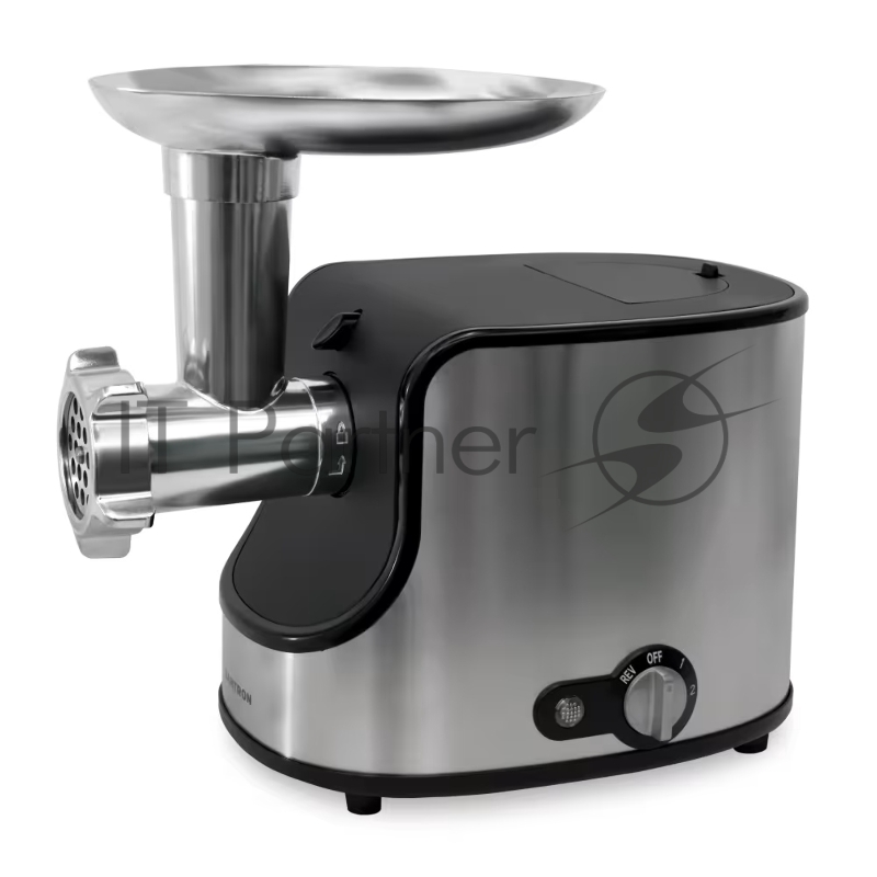 Мясорубка электрическая Samtron MG-105 серебристый , 1600 Вт, 1.6 кг/мин, реверс, защита от перегрузки, насадки - 8