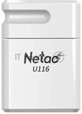 Флешка USB Netac U116 mini (NT03U116N-016G-32WH), 16Gb, USB 3.2, R/W 90/30, белый