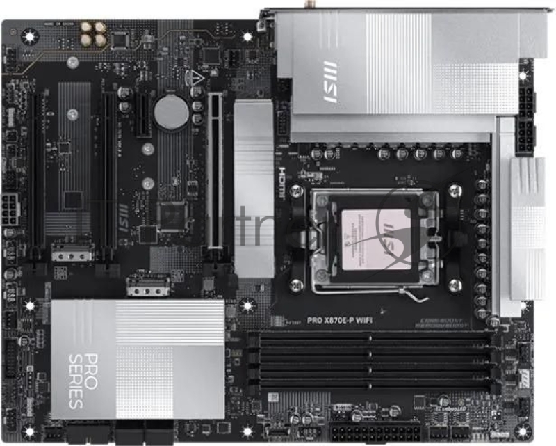 Материнская плата MSI PRO X870E-P WIFI, AM5, AMD X870E, 4xDDR5, 4xSATA, 3xM.2, 1xPCIe 5.0 x16, 1xPCIe 4.0 x4, 1xPCIe 3.0 x1, 1xHDMI, 1x5Gb LAN, Wi-Fi 7, Bluetooth 5.4, 1xUSB-C 20Gbps, 1xThunderbolt 4, 2xUSB-A 10Gbps, 2xUSB-A 5Gbps, 4xUSB-A 2.0, 3x3.5 мм, 7.1, ATX