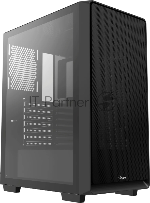 Компьютерный корпус Ocypus Gaммa C60 BK ATX/win/black/no PSU/Tempered Glass