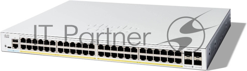 Коммутатор Cisco Catalyst C1300-48P-4G, 48×1 Гбит/с, 4×1 Гбит/с SFP, управляемый