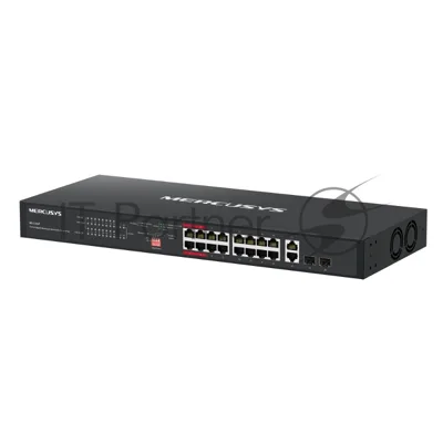 Коммутатор Mercusys MS120GP, 16×1 Гбит/с PoE + 2×1 Гбит/с + 2×1 Гбит/с SFP, неуправляемый