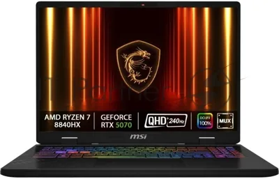 Ноутбук MSI Crosshair A16 HX D8WGKG-078XRU AMD Ryzen 7 8840HX/32Gb/SSD 1Tb/RTX 5070 8Gb/16"/IPS/WQXGA/2560x1600/240Hz/NoOS/Cosmos Gray (9S7-15PL21-078)