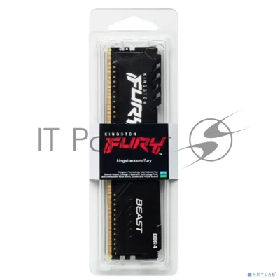 Оперативная память Kingston Fury Beast Black, DDR4, 16GB (1x16GB), 3200 MHz, CL16, с радиатором, черный