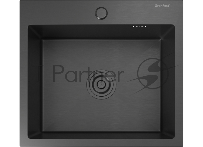 Кухонная мойка GranFest 5045 PVD graphite 1 чаша 450x350x205, монтаж: врезной, материал: нержавеющая сталь, графит