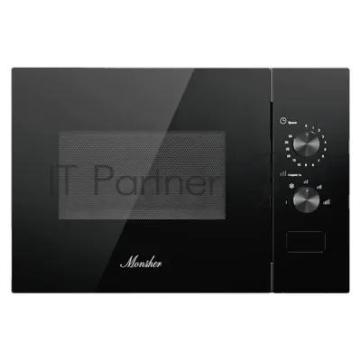 Встраиваемая микроволновая печь MONSHER MMH 1015 Noir, High-Tech, 15 л, мощность 600 Вт, 5 уровней мощности, размораживание, поворотное управление, черный