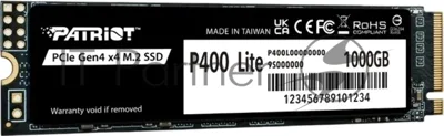 Накопитель SSD Patriot P400 Lite 1Tb M.2 2280 NVMe PCle 4.0 x4 R3500/W2700 TbW 560Tb 3D NAND with HS