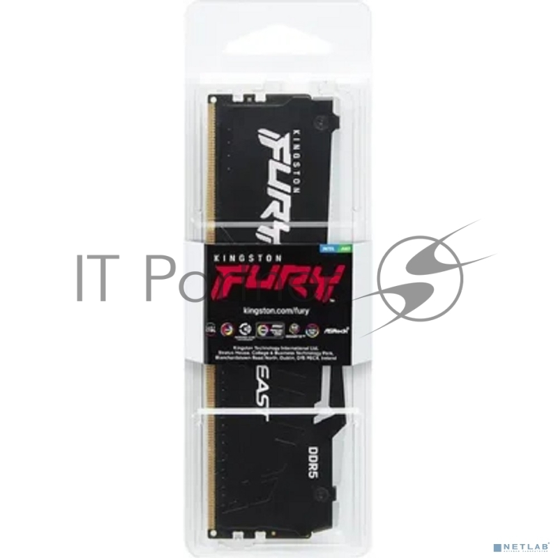 Оперативная память Kingston Fury Beast RGB, DDR5, 32GB (1x32GB), 6000 MHz, CL36, с радиатором, RGB, черный