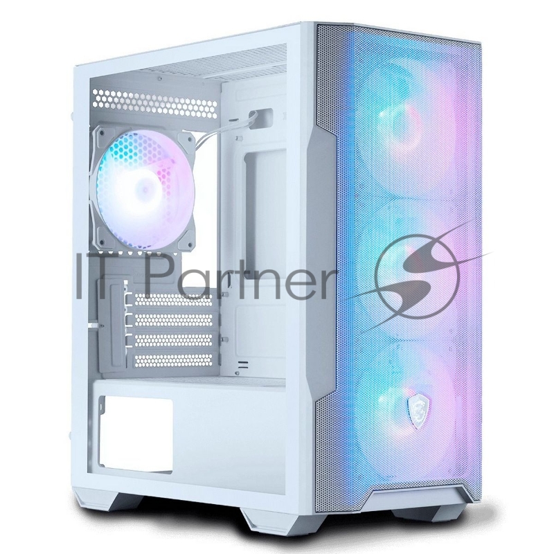 Корпус MSI MAG FORGE M100R, Mini-Tower, белый, 4 x 120 мм