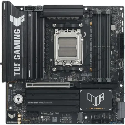 Материнская плата Asus TUF GAMING B850M-PLUS WIFI7, AM5, AMD B850, 4xDDR5, 4xSATA, 3xM.2, 1xPCIe 5.0 x16, 1xPCIe 3.0 x1, 1xDP, 1xHDMI, 1x2.5Gb LAN, Wi-Fi 7, Bluetooth 5.4, 1xUSB-C 20Gbps, 3xUSB-A 10Gbps, 4xUSB-A 5Gbps, 4xUSB-A 2.0, 3x3.5 мм, 7.1, mATX