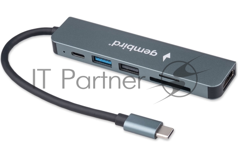 USB-концентратор Gembird UHB-D9, USB Type-C, PD100W, SD/TF, USB 2.0, HDMI, USB Type-C