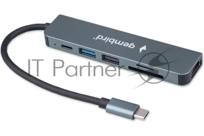 USB-концентратор Gembird UHB-D9, USB Type-C, PD100W, SD/TF, USB 2.0, HDMI, USB Type-C