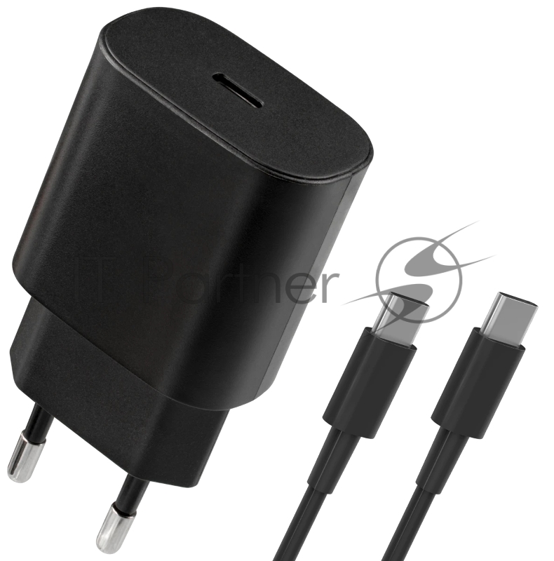 Сетевое зарядное устройство Defender UPA-125 25W,USB C,кабель Type-C,черный