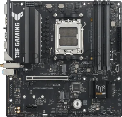 Материнская плата ASUS TUF GAMING A620M-A PLUS WIFI, AM5, AMD A620A, 4xDDR5, 4xSATA, 2xM.2, 1xPCIe 4.0 x16, 1xPCIe 3.0 x1, 1xHDMI, 2xDP, 1x2.5Gb LAN, Wi-Fi 6, Bluetooth 5.3, 2xUSB-A 10Gbps, 4xUSB-A 2.0, 3x3.5 мм, 7.1, mATX