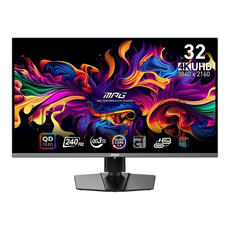 Монитор 31.5" MSI MPG 321URX QD-OLED 3840x2160, 240 Гц, 0.03 мс, 16:9, 250 кд/м², 2xHDMI 2.1, DP 1.4, USB-C (90 Вт), 3.5 Jack, USB Hub (2x USB 2.0), HDR10, черный